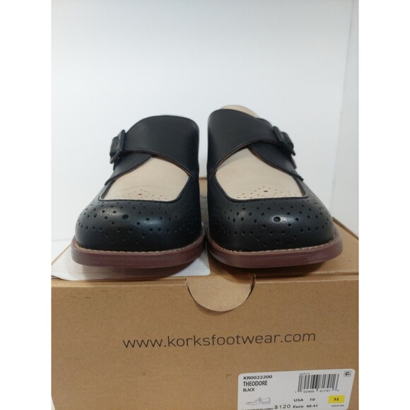 Korks Women's Size 10 Theodore Loafers 10M Color Block Black Cream - Picture 5 of 16